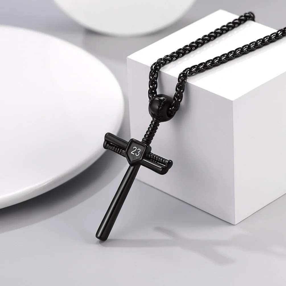 Gameday Baseball Cross Pendant Custom Sport Number Necklace for Men Sports Fan sold by FaithHeart product image thumbnail 5