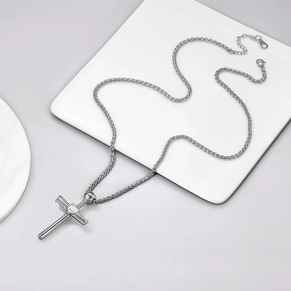 Gameday Baseball Cross Pendant Custom Sport Number Necklace for Men Sports Fan sold by FaithHeart product image thumbnail 4