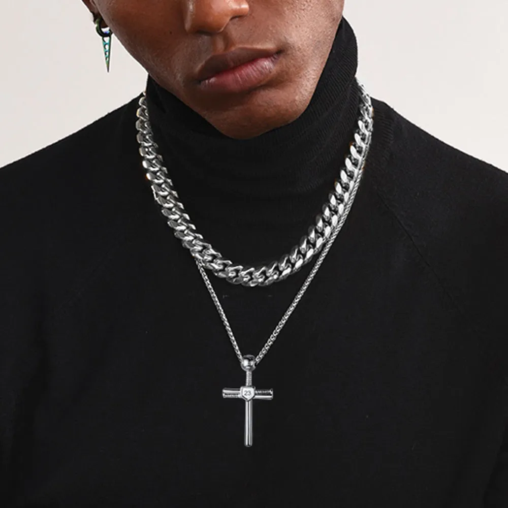 Gameday Baseball Cross Pendant Custom Sport Number Necklace for Men Sports Fan sold by FaithHeart product image thumbnail 2