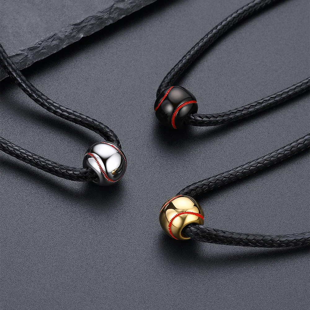 Sport Baseball Pendant Braided Leather Necklace Cord for Sports Fan Men Boys sold by FaithHeart product image thumbnail 3