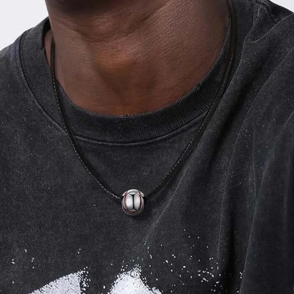 Sport Baseball Pendant Braided Leather Necklace Cord for Sports Fan Men Boys sold by FaithHeart product image thumbnail 2