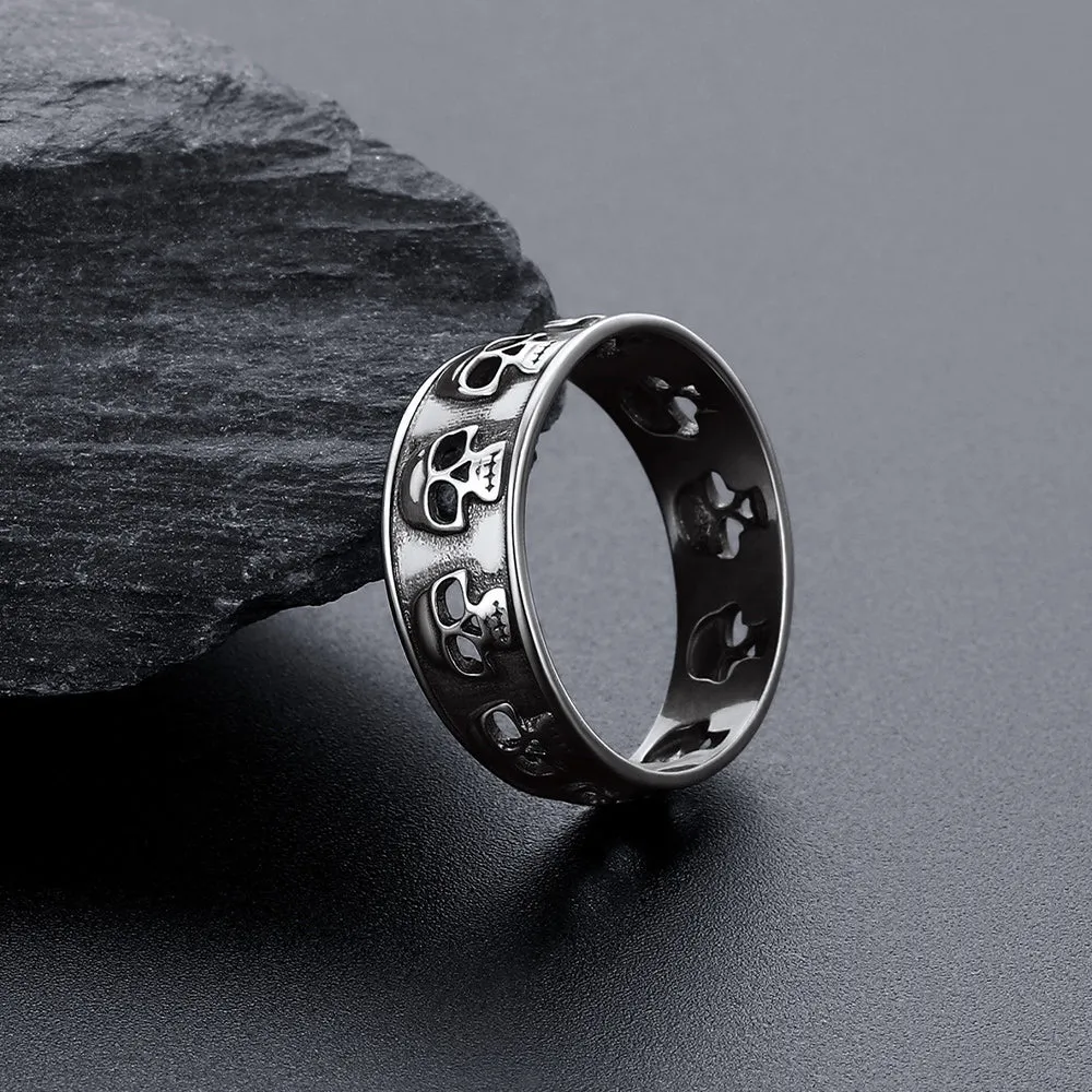 Vintage Gothic Skull Ring Sterling silver Band Ring for Men Husband sold by FaithHeart product image thumbnail 5