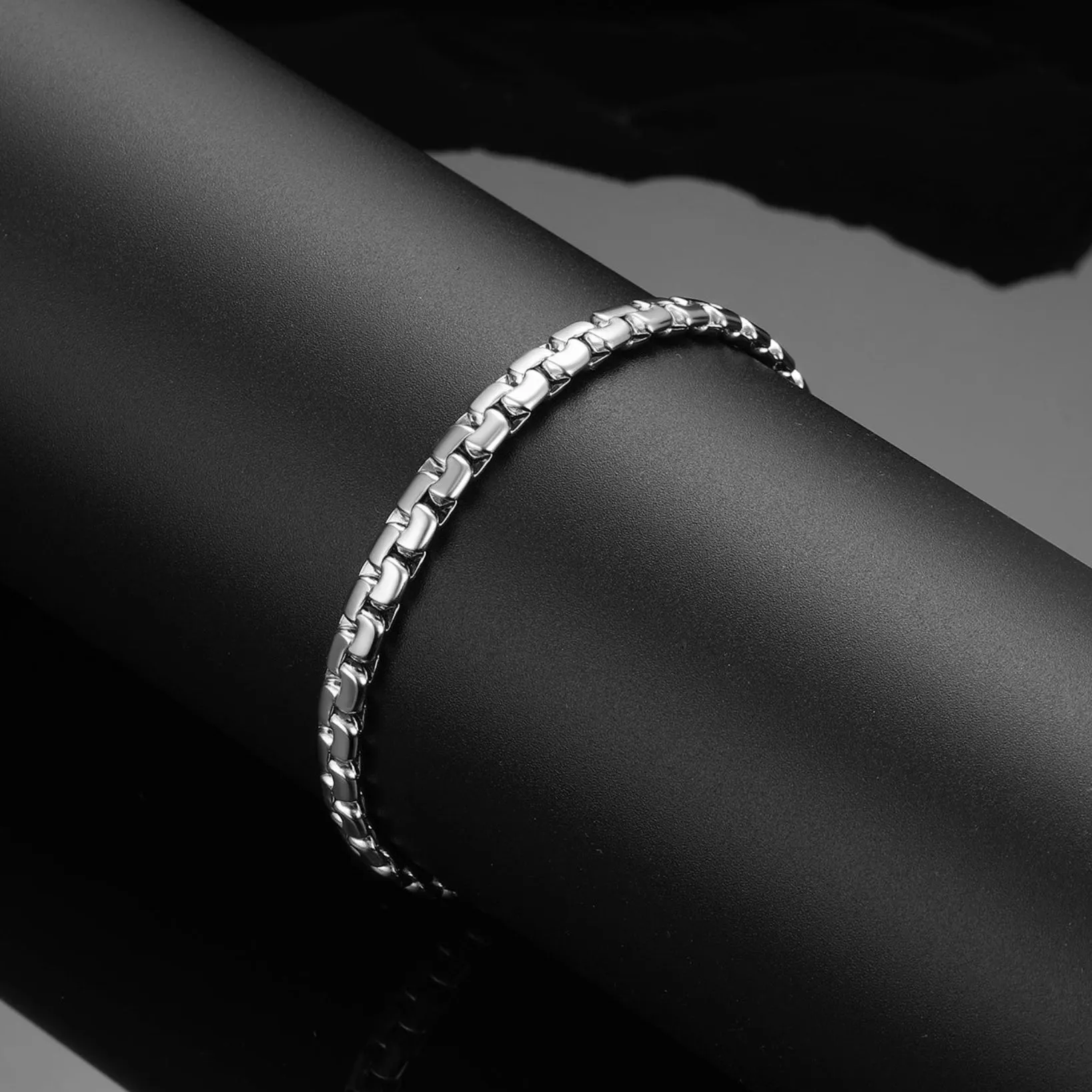 6mm Flat Box Chain & Bracelet Bundle Set for Father Men Gift sold by FaithHeart product image thumbnail 5
