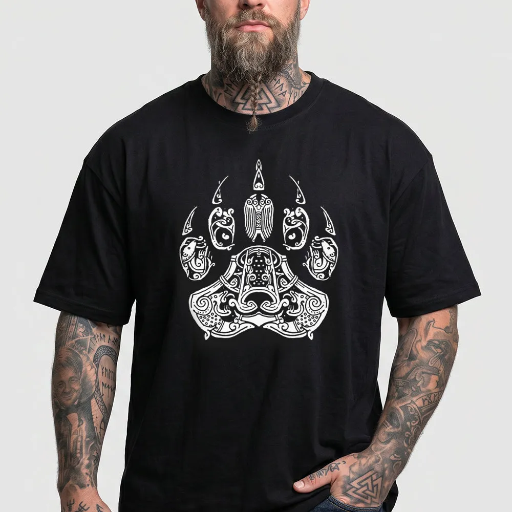 Viking Bear Paw T-Shirt Norse Mythology Graphic Tee for Men Boyfriend Gift sold by FaithHeart