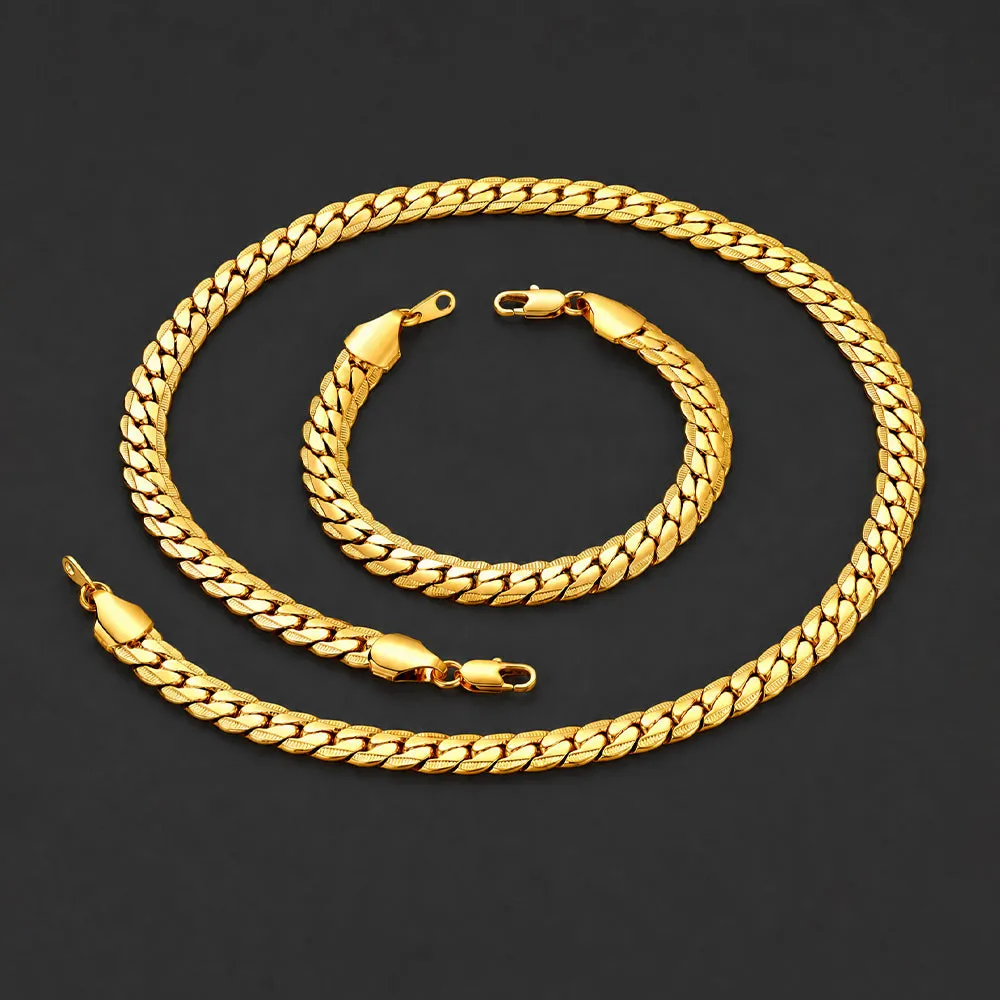 9MM Width Curb Chain & Bracelet Bundle Set, Gift for Father Men Husband sold by FaithHeart product image thumbnail 4