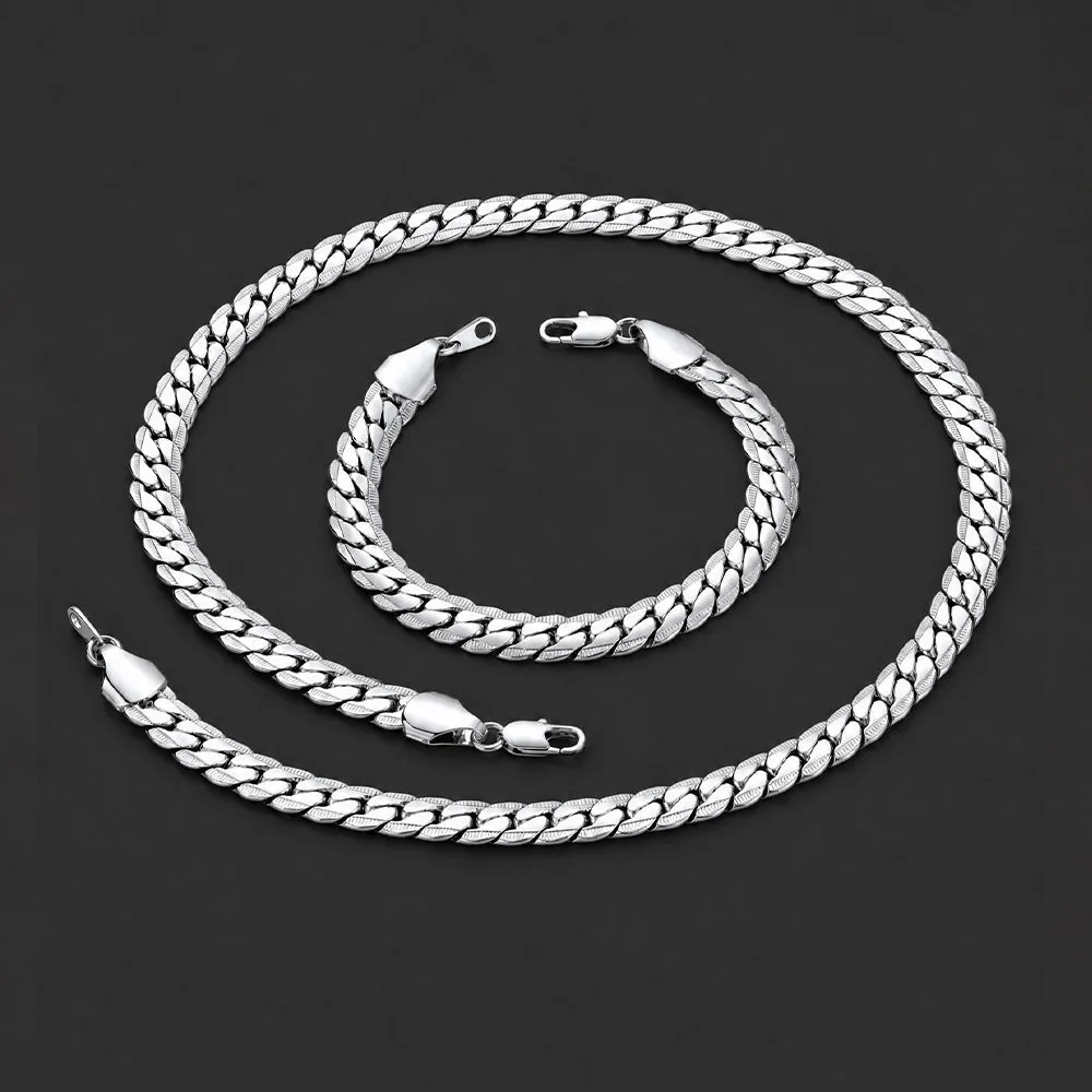 9MM Width Curb Chain & Bracelet Bundle Set, Gift for Father Men Husband sold by FaithHeart product image thumbnail 3