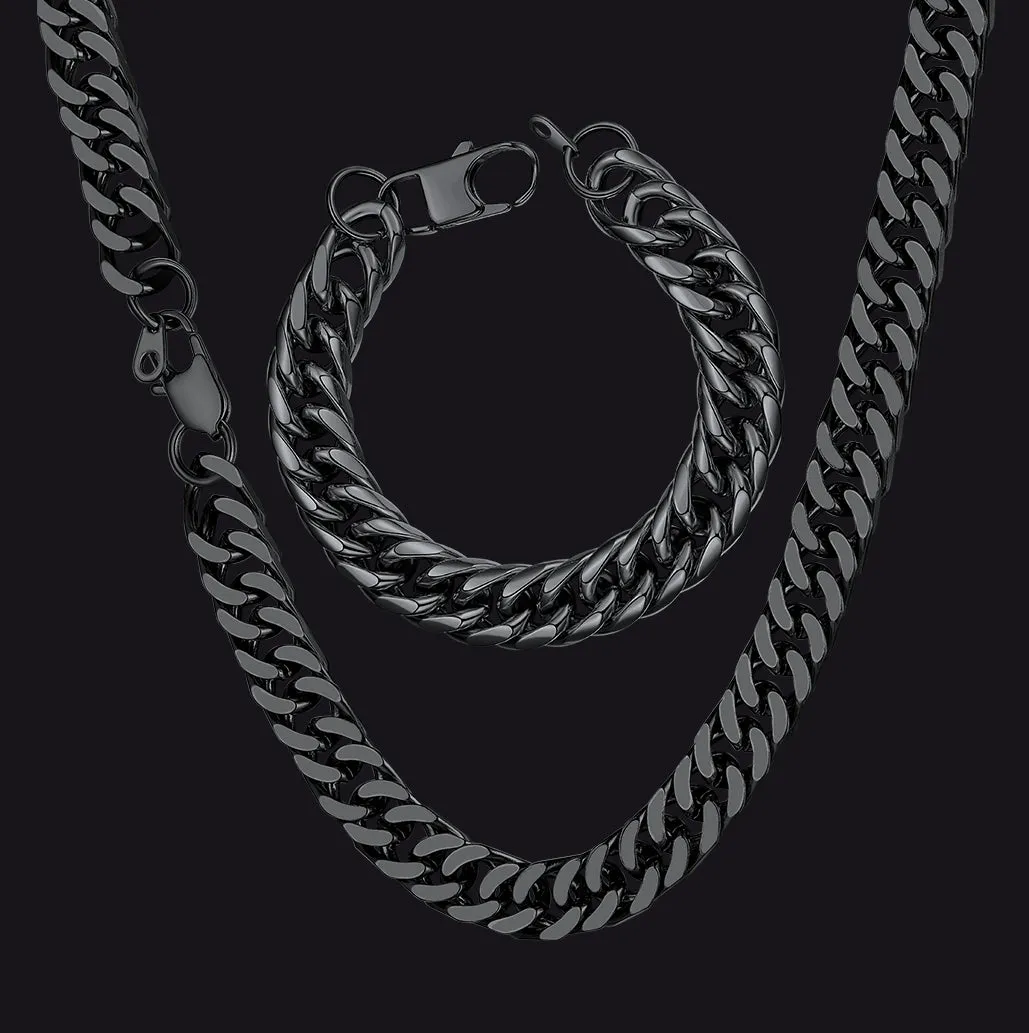 Bold Cuban Link Chain & Bracelet Set for Men, Father's Day Gift sold by FaithHeart product image thumbnail 2