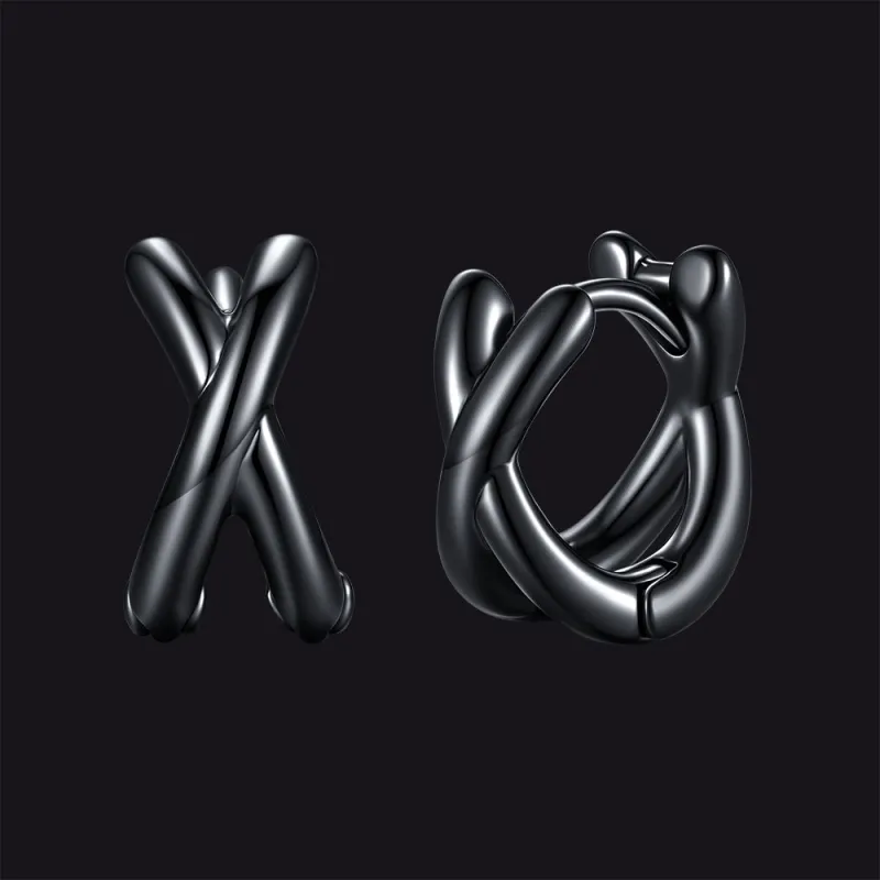 Minimalism X-Structure Hoop Earrings for Men made by FaithHeart