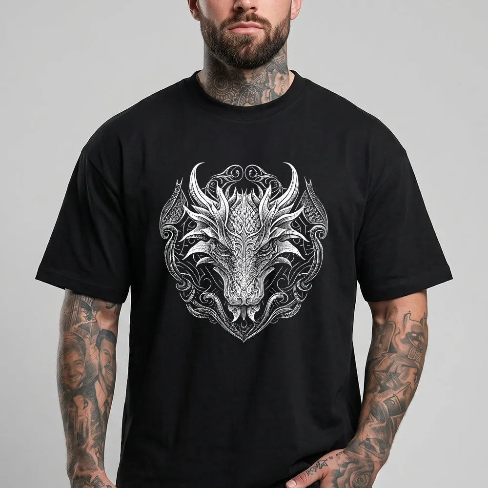 Western Dragon T-Shirt Black Tee for Men Father sold by FaithHeart