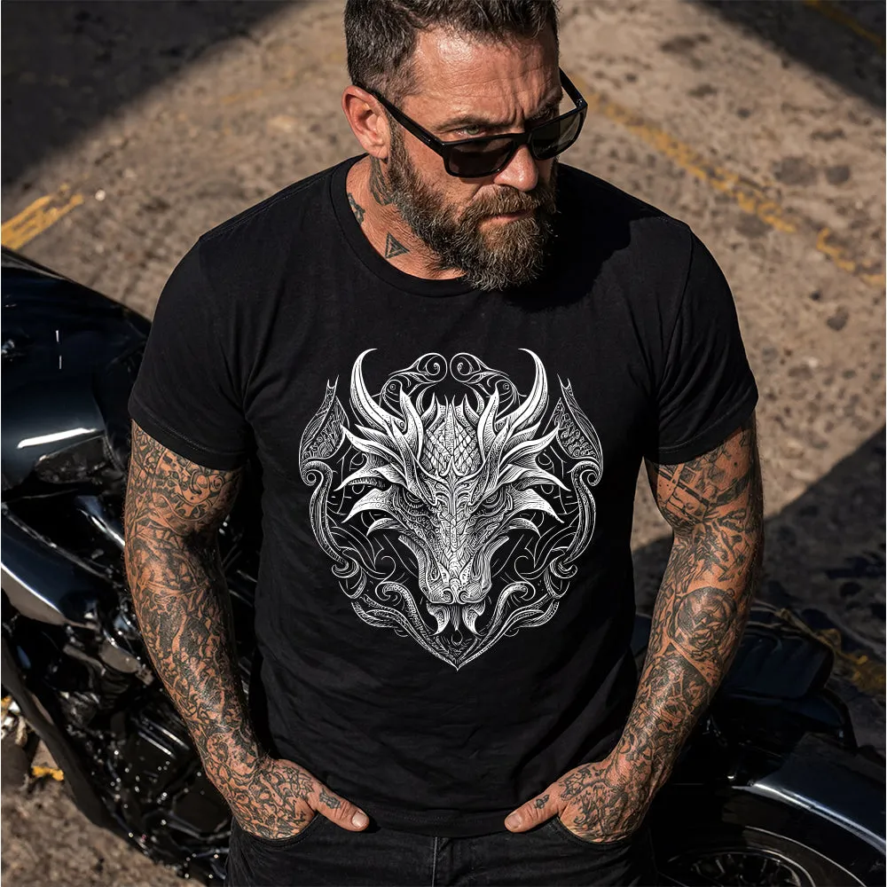 Western Dragon T-Shirt Black Tee for Men Father sold by FaithHeart product image thumbnail 2