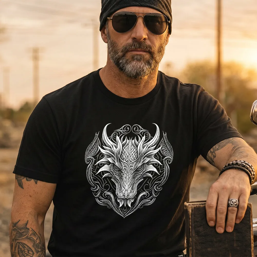 Western Dragon T-Shirt Black Tee for Men Father sold by FaithHeart product image thumbnail 3