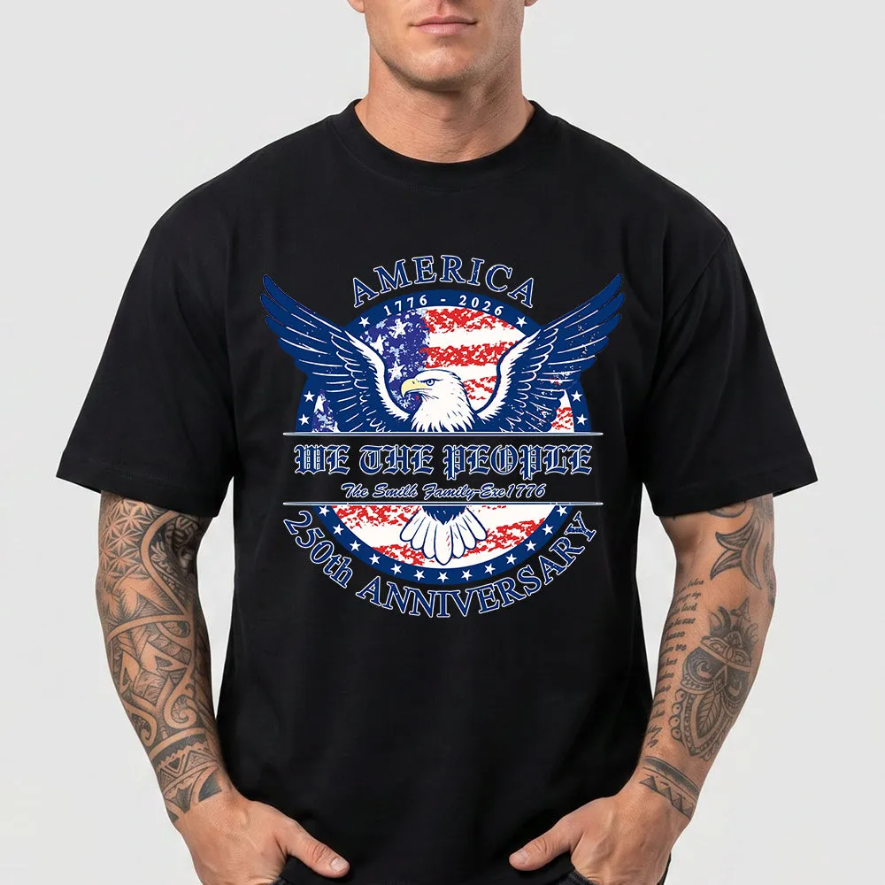 Custom 250th Anniversary USA Bald Eagle Patriotic T-Shirt for Men Women sold by FaithHeart