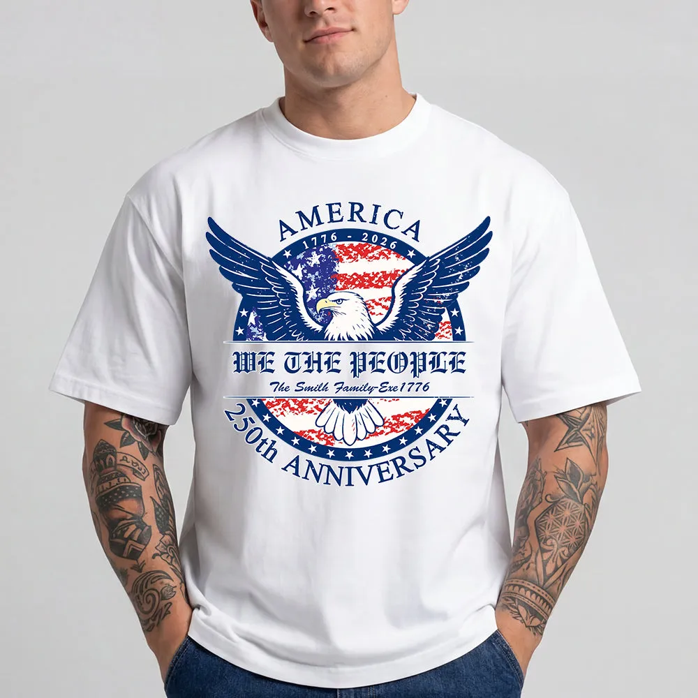 Custom 250th Anniversary USA Bald Eagle Patriotic T-Shirt for Men Women sold by FaithHeart product image thumbnail 2