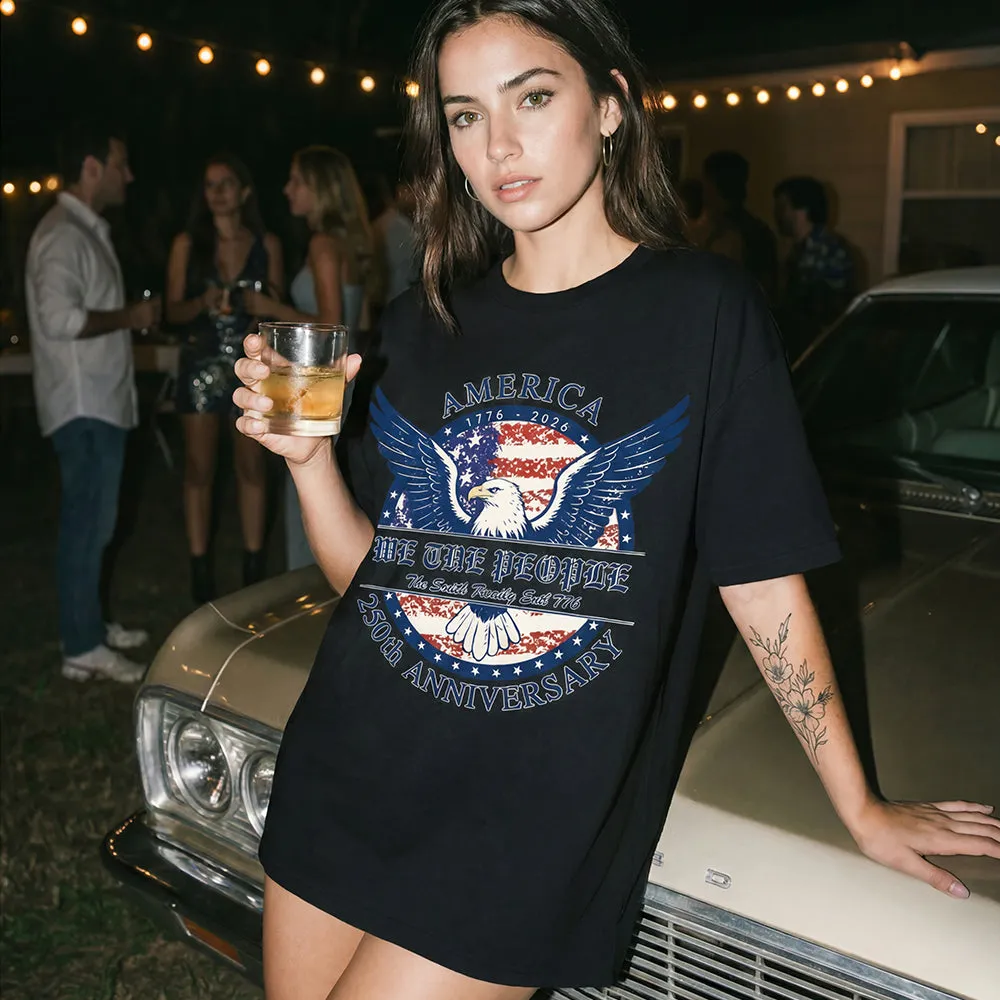 Custom 250th Anniversary USA Bald Eagle Patriotic T-Shirt for Men Women sold by FaithHeart product image thumbnail 4
