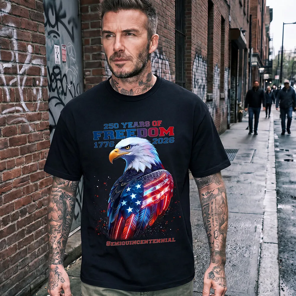 Custom 250th Anniversary USA Eagle T-Shirt for Men Women, 4th of July Tee sold by FaithHeart product image thumbnail 2