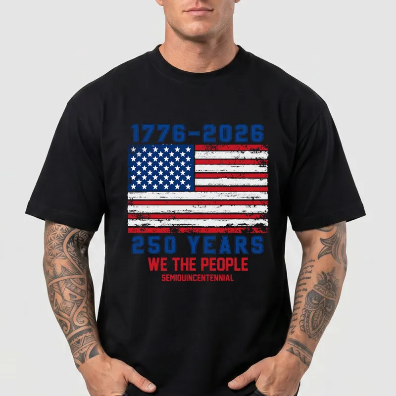 Custom America 250th Flag of USA T-Shirt for Men made by FaithHeart