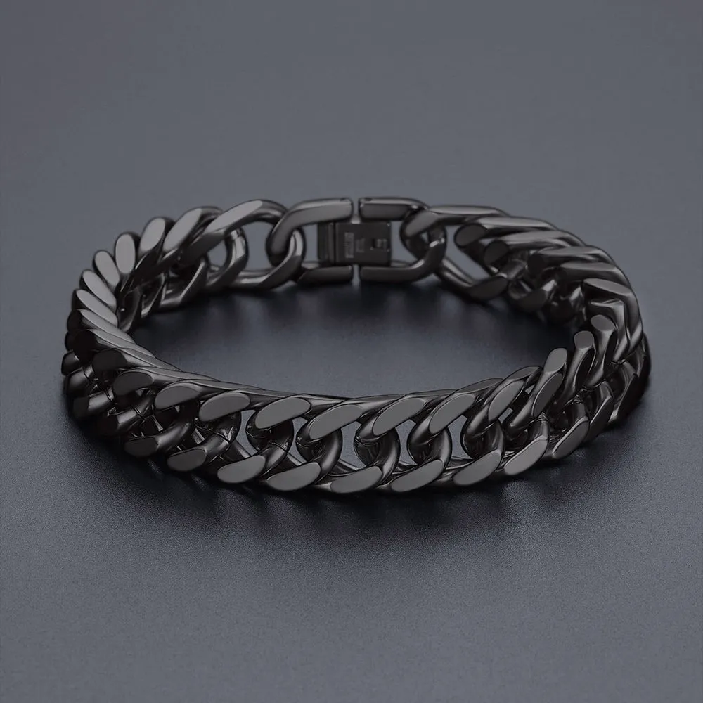12MM Chunky Cuban Chain Bracelet & 3MM CZ Tennis Chain Bracelet Set for Men sold by FaithHeart product image thumbnail 4