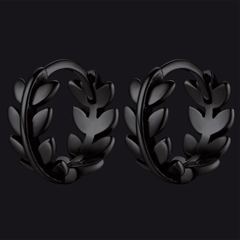 Sterling Silver Small Leaf Hoop Huggie Earrings made by FaithHeart