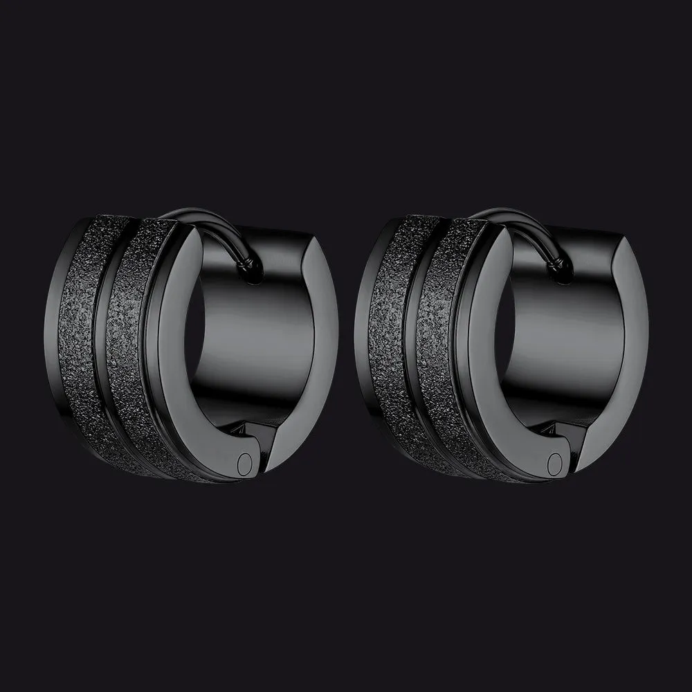 13mm Thick Matte Huggie Hoop Earrings for Men Women sold by FaithHeart product image thumbnail 5