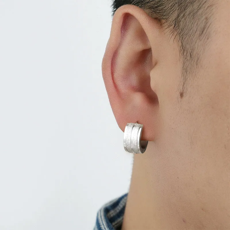 13mm Thick Matte Huggie Hoop Earrings for Men Women sold by FaithHeart product image thumbnail 3