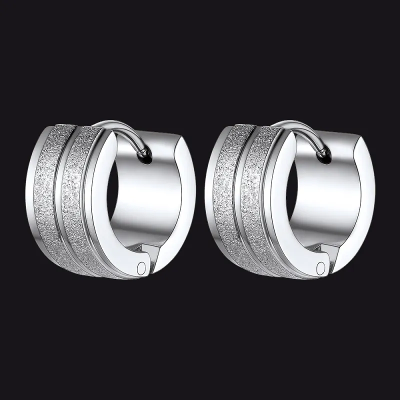 13mm Thick Matte Huggie Hoop Earrings for Men Women made by FaithHeart