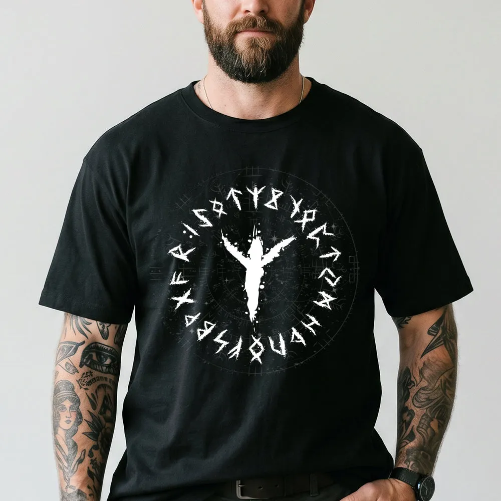 Viking Norse Rune Black T-Shirt for Men Norse Mythology Gift sold by FaithHeart