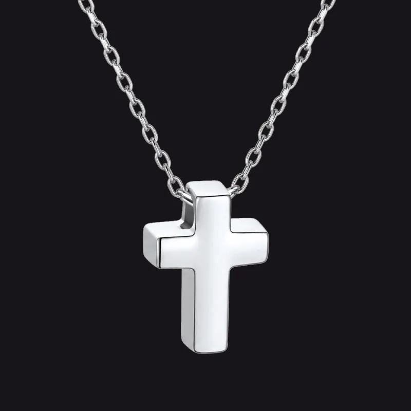 Minimalist Cross Pendant Necklace for Women Friend Christian made by FaithHeart