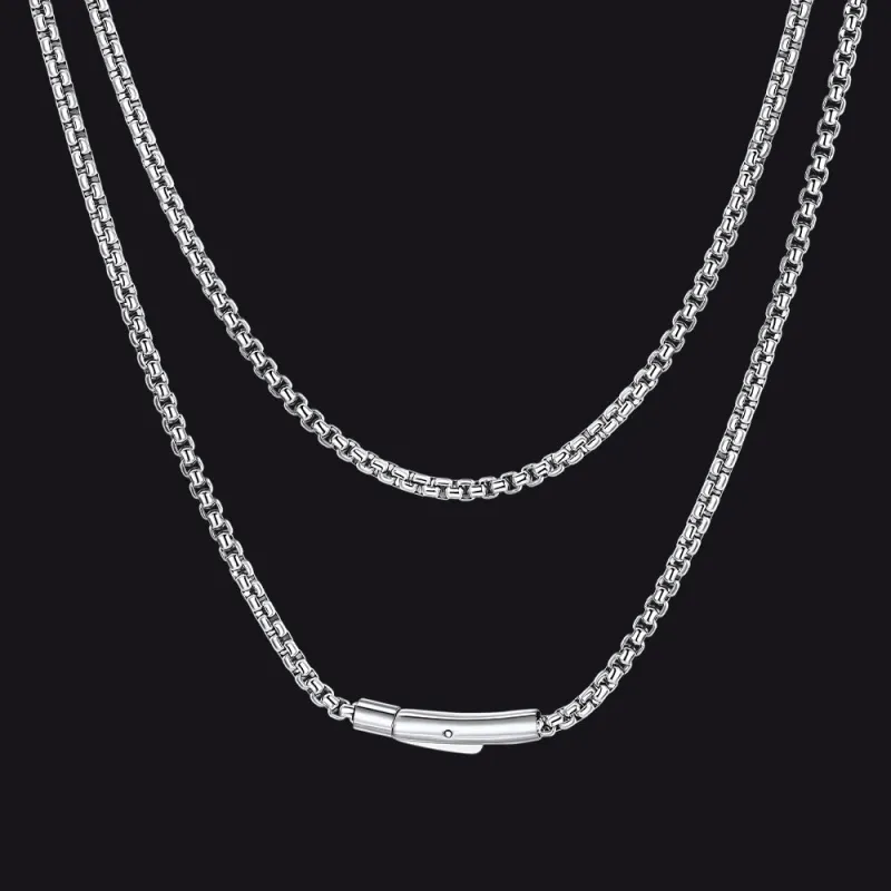 Rolo Cable Chain Necklace for Men Brother, 2.5/3MM Width made by FaithHeart