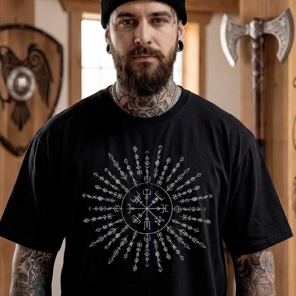 Viking Rune Symbols Compass Vegvisir T-Shirt for Men Boyfriend sold by FaithHeart product image thumbnail 2