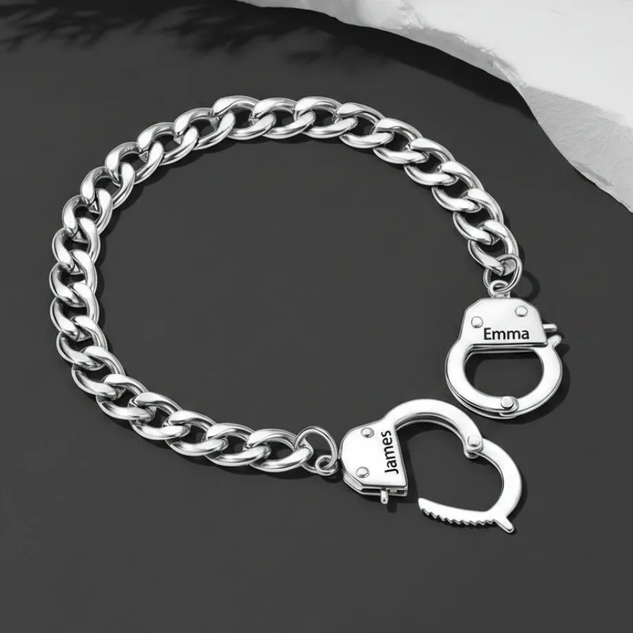 Stainless Steel Handcuffs Cuban Link Chain Bracelet for Men sold by FaithHeart product image thumbnail 5