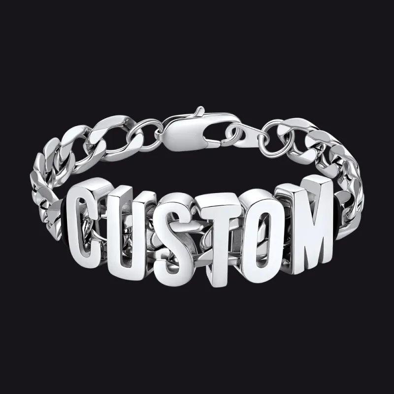 Personalized Name Cuban Link Chain Bracelet for Men Boyfriend Gift made by FaithHeart