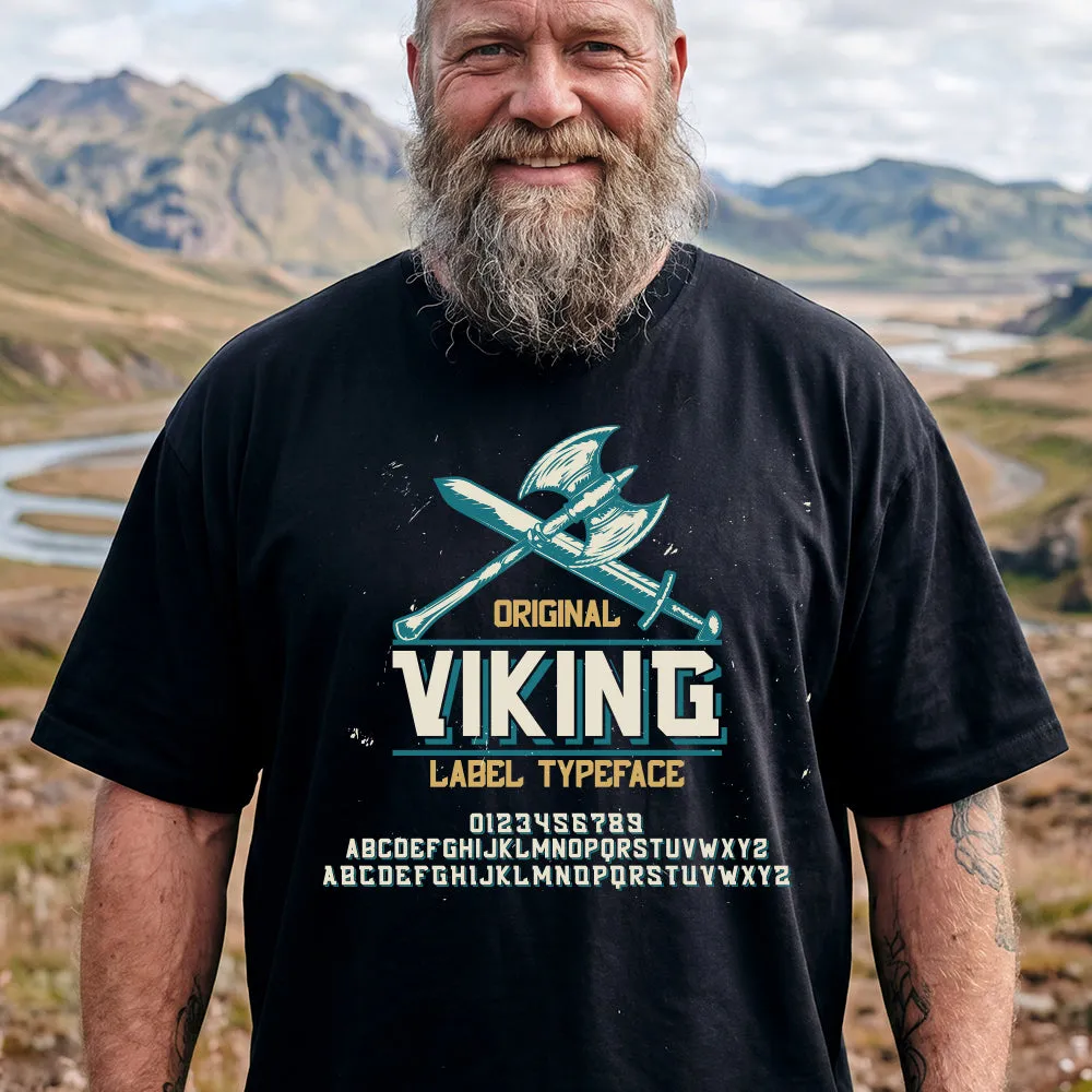 Vintage Viking Norse Axes Graphic T-Shirt American Streetwear for Men sold by FaithHeart product image thumbnail 3