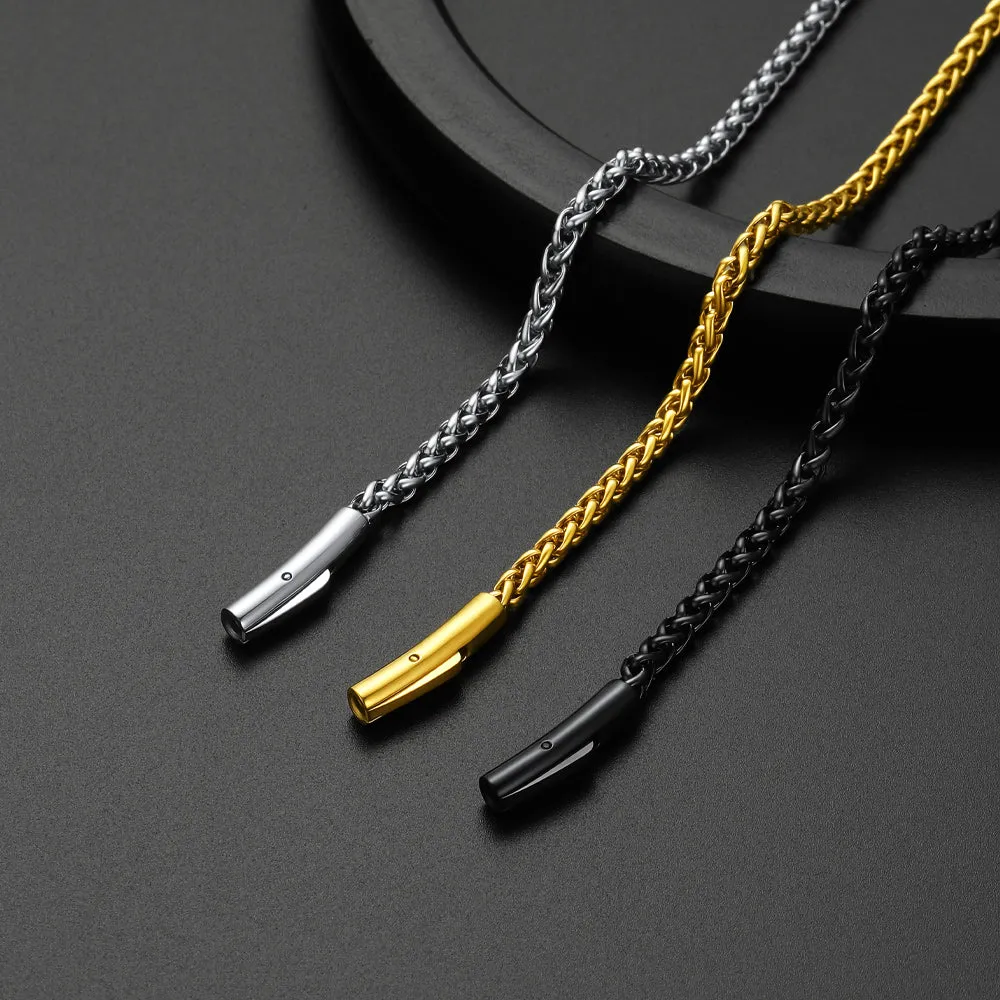 Thin Wheat Chain Necklace for Men, 2.5/3MM Width sold by FaithHeart product image thumbnail 4
