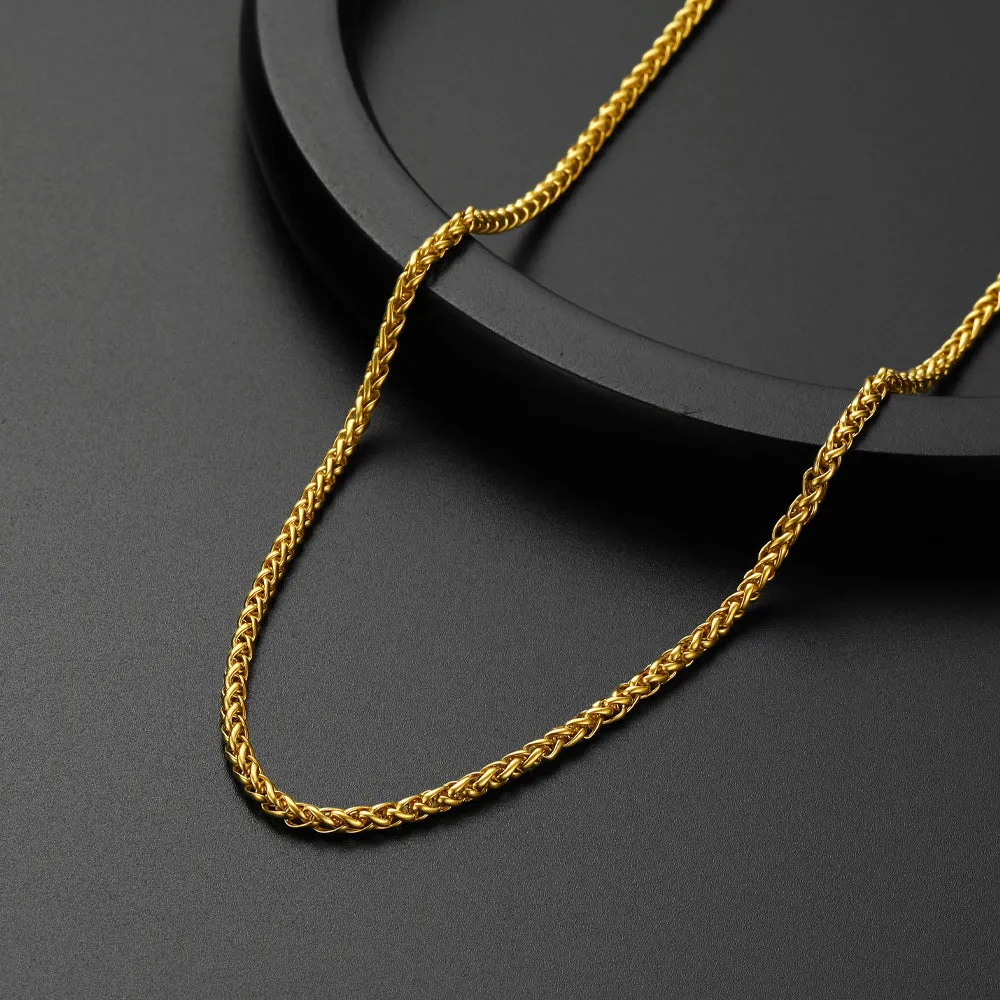 Thin Wheat Chain Necklace for Men, 2.5/3MM Width sold by FaithHeart product image thumbnail 5