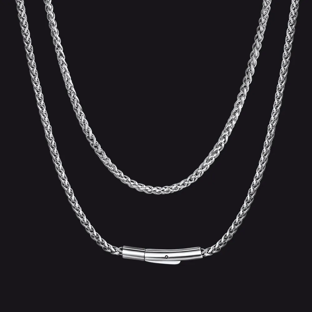Thin Wheat Chain Necklace for Men, 2.5/3MM Width sold by FaithHeart