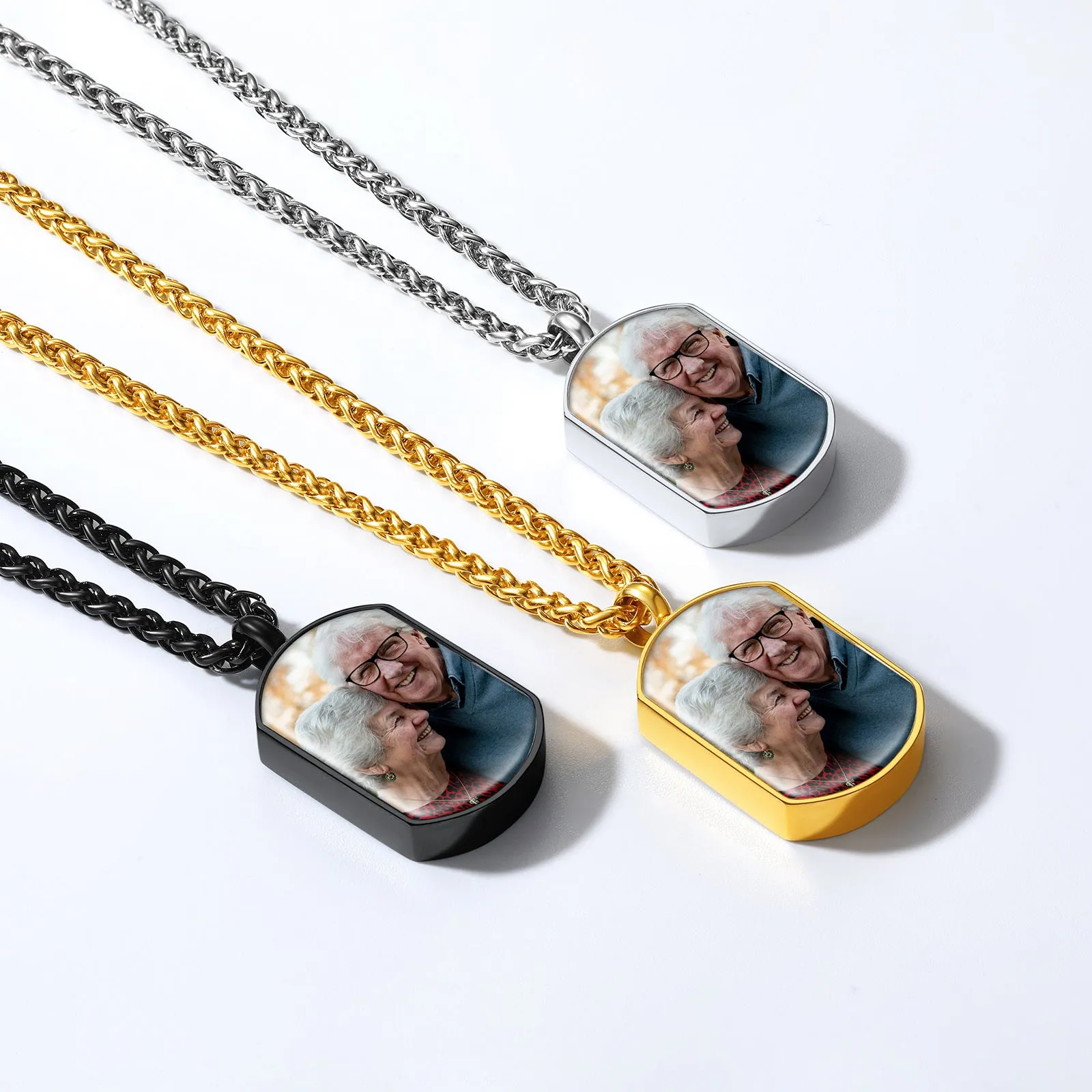 Custom Fingerprint Cremation Picture Urn Dog Tag Necklace for Men Women sold by FaithHeart product image thumbnail 3