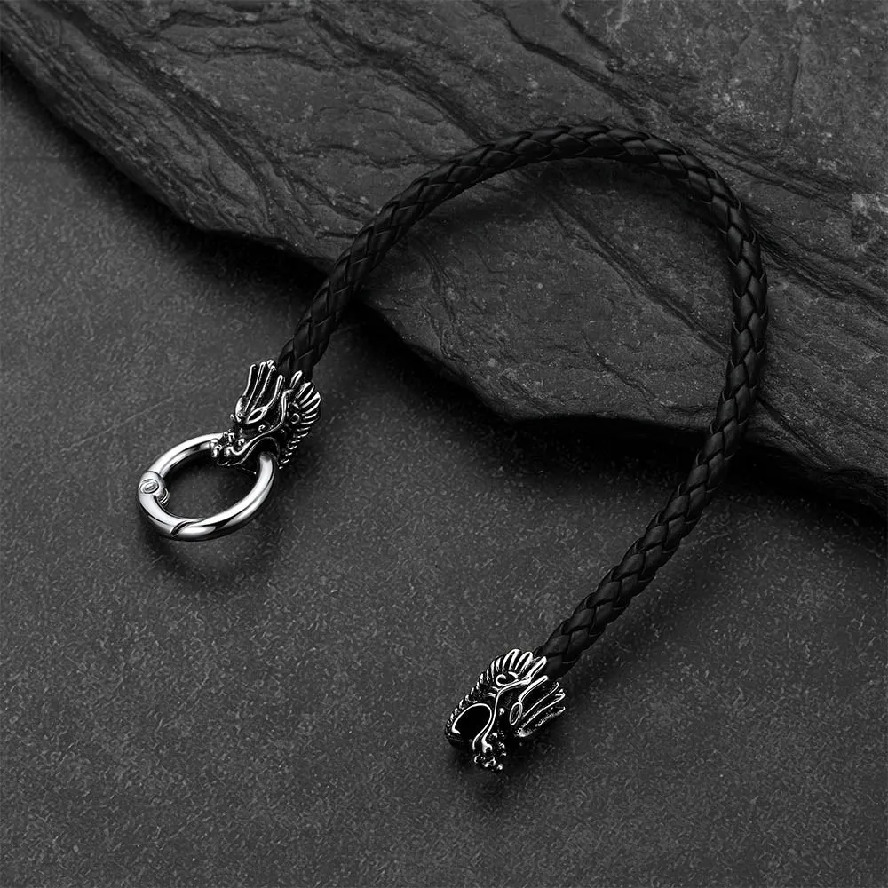 Dragon Head Leather Bracelet Vintage Mythology Totem Bangle for Men sold by FaithHeart product image thumbnail 4