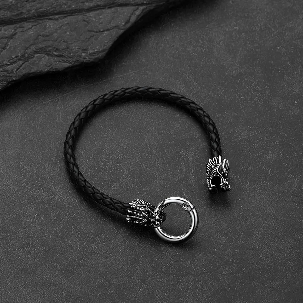 Dragon Head Leather Bracelet Vintage Mythology Totem Bangle for Men sold by FaithHeart product image thumbnail 2