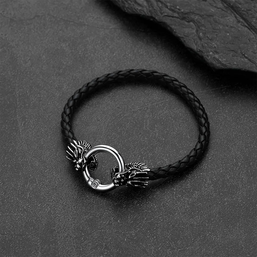 Dragon Head Leather Bracelet Vintage Mythology Totem Bangle for Men sold by FaithHeart product image thumbnail 3
