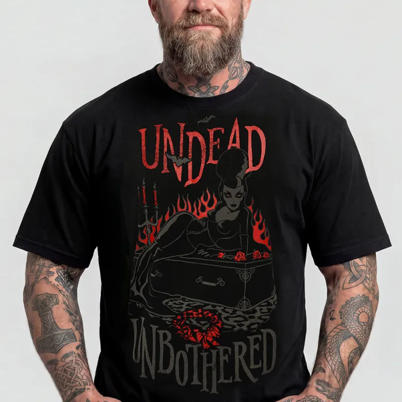 Undead Unbothered T-Shirt Gothic Vampire Bride Graphic Tee for Men Guys made by FaithHeart