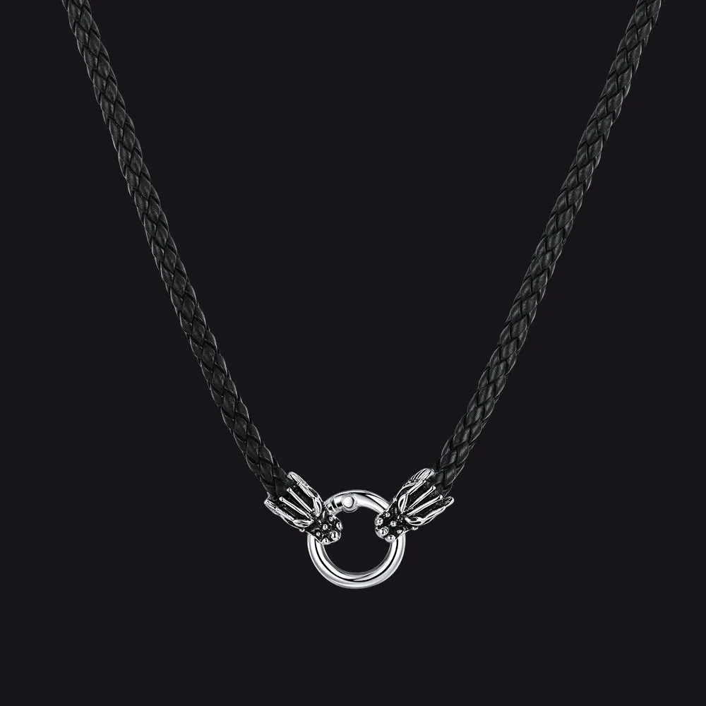 Norse Viking Dragon Head Braided Leather Cord Chain Necklace for Men sold by FaithHeart