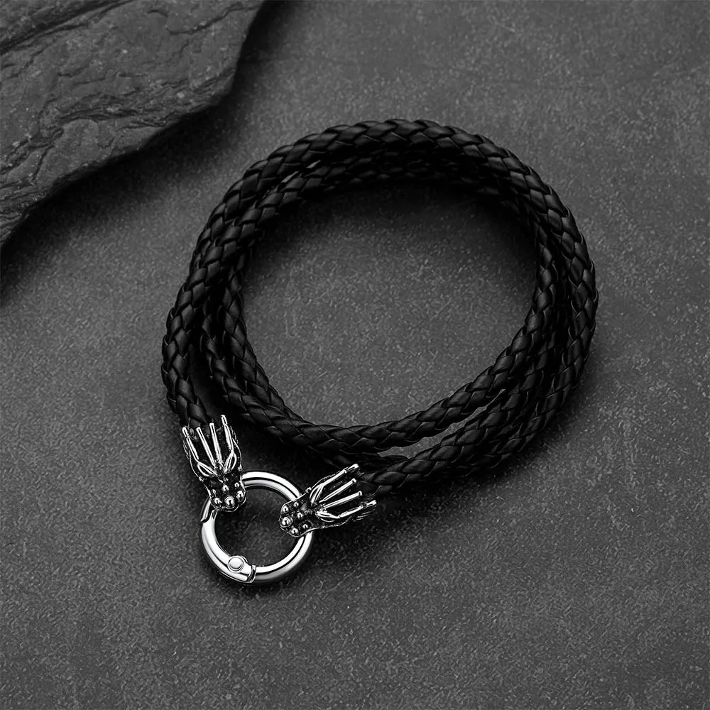 Norse Viking Dragon Head Braided Leather Cord Chain Necklace for Men sold by FaithHeart product image thumbnail 4