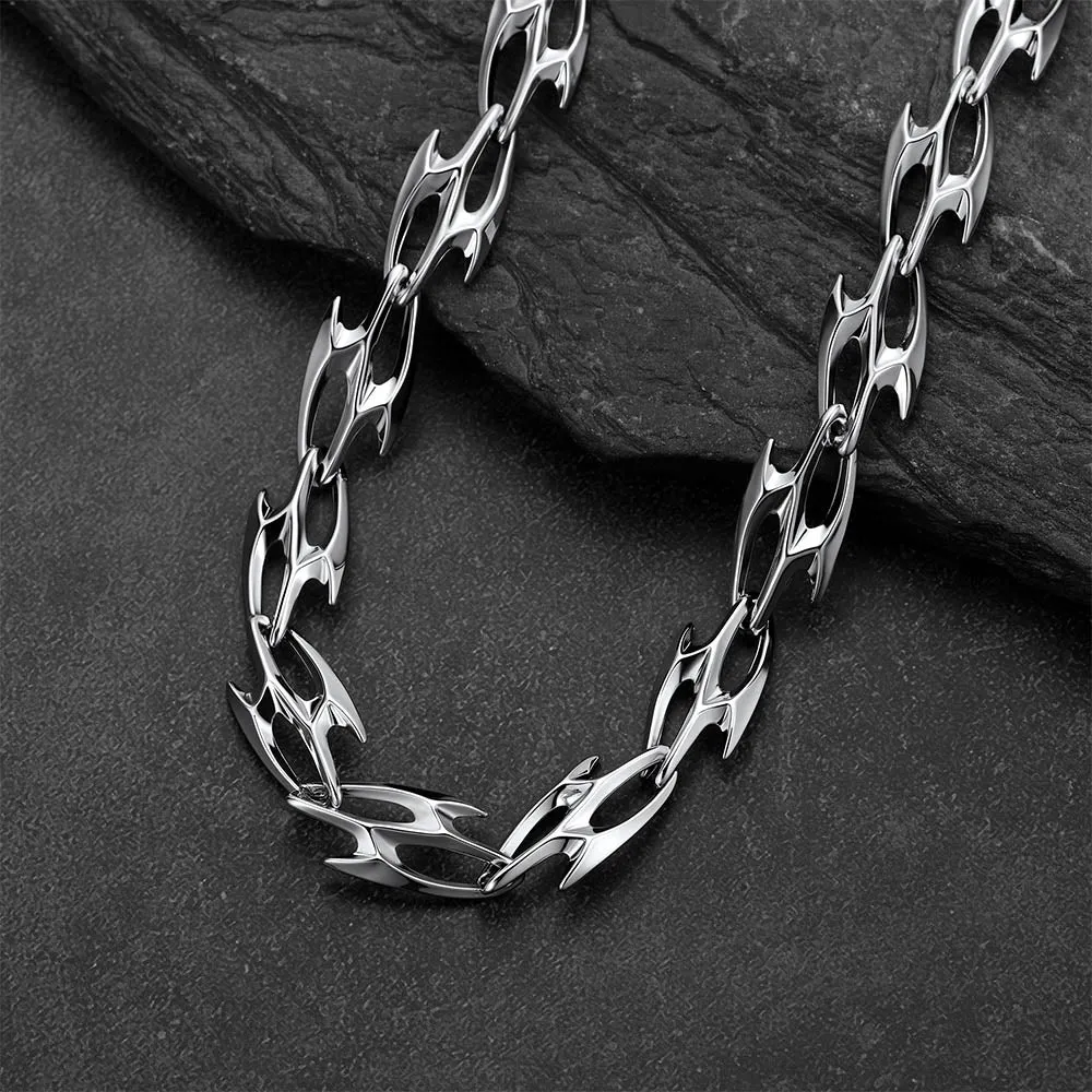 Punk Liquid Metal Cyber Thorn Chain Necklace for Men Guys sold by FaithHeart product image thumbnail 2