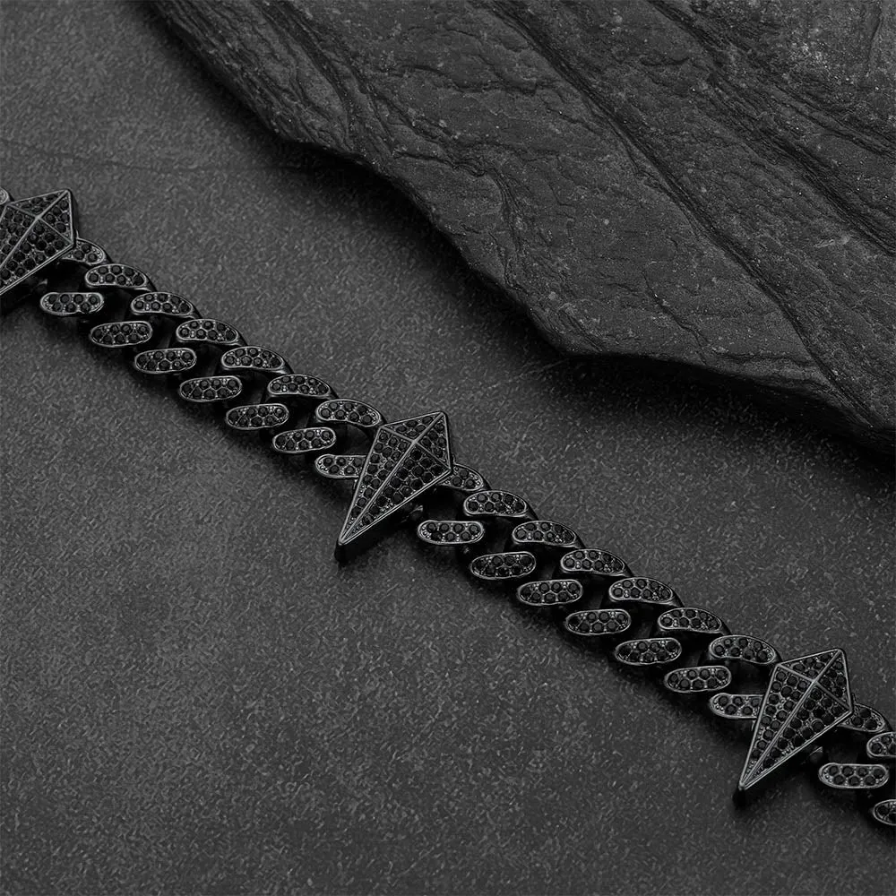 Punk Gothic Spiked Star Sword Charm Chain Necklace with Zircon for Men sold by FaithHeart product image thumbnail 4