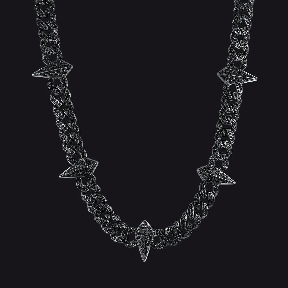 Punk Gothic Spiked Star Sword Charm Chain Necklace with Zircon for Men sold by FaithHeart product image thumbnail 3