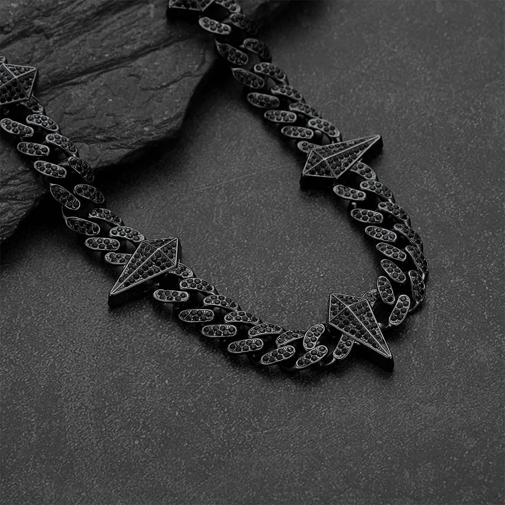 Punk Gothic Spiked Star Sword Charm Chain Necklace with Zircon for Men sold by FaithHeart product image thumbnail 5
