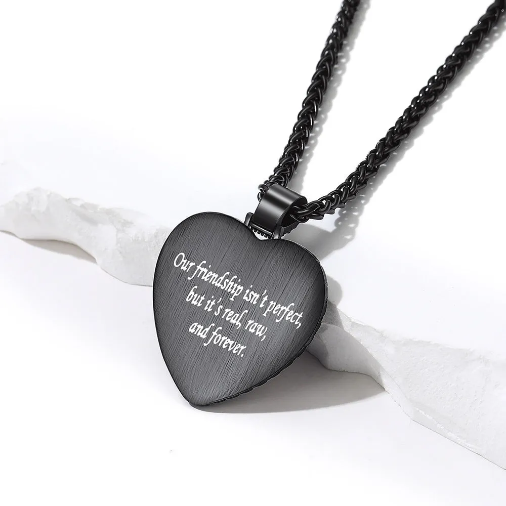 Couple's Custom Photo Heart Necklace with CZ Picture Chain Gift for Men Women sold by FaithHeart product image thumbnail 4
