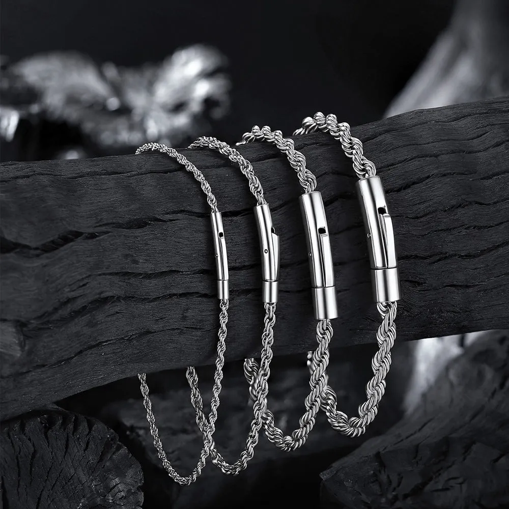 Hypoallergenic Rope Chain Link Bracelet for Men, 2/3/4/5mm Width sold by FaithHeart product image thumbnail 5