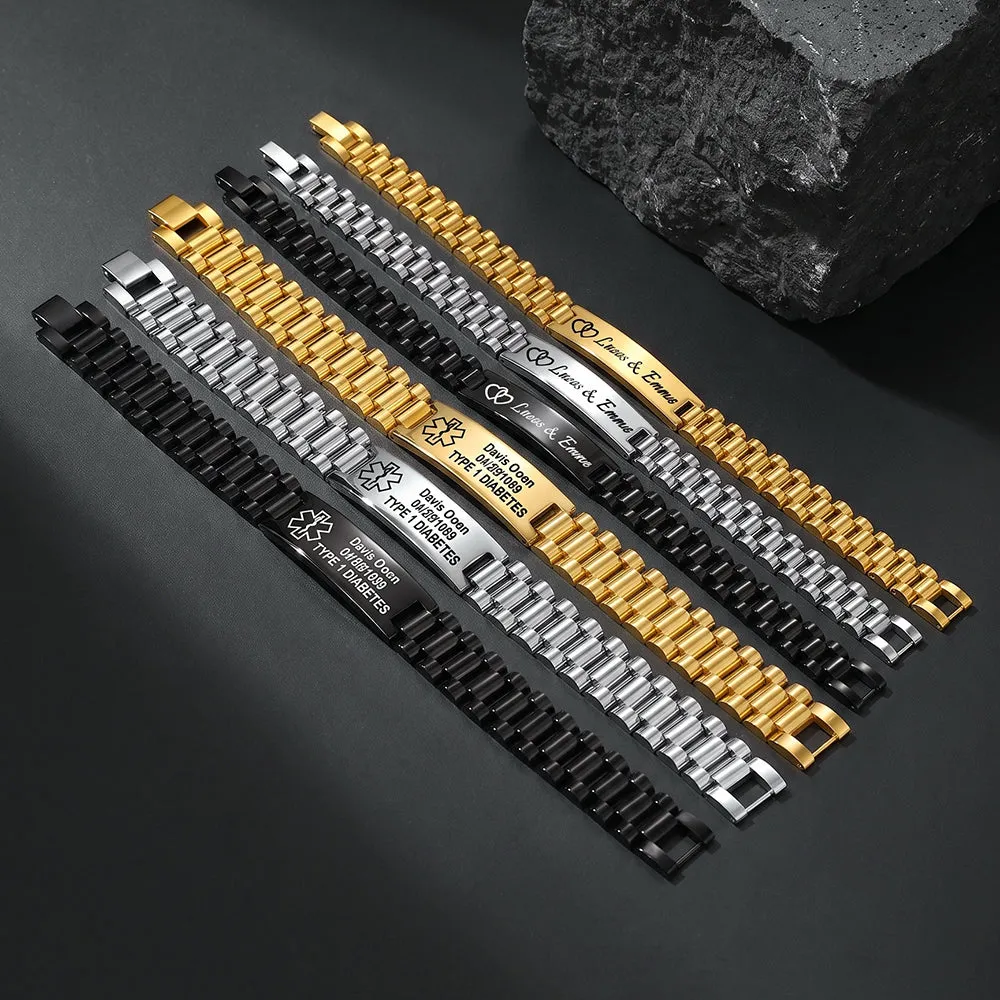 Customized Bar Watch Strap Chain Link Bracelet for Men sold by FaithHeart product image thumbnail 4