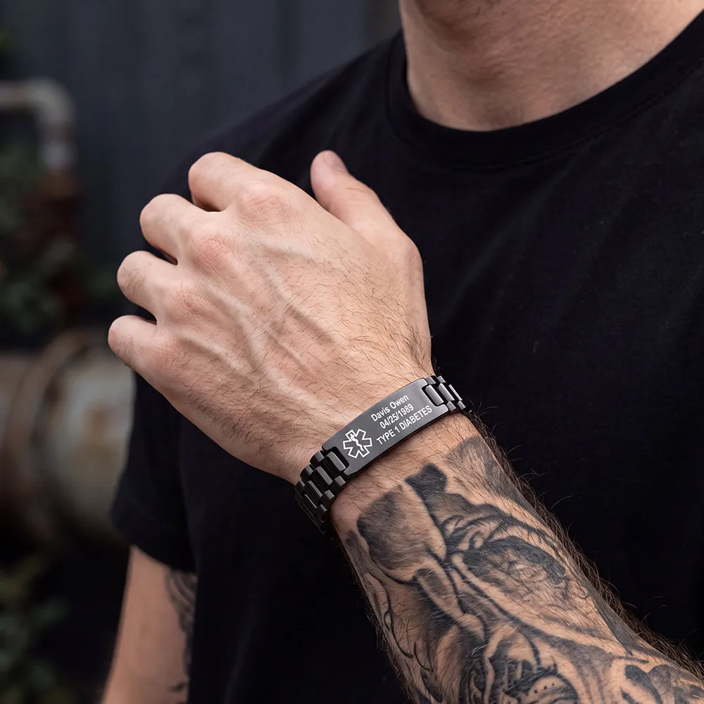 Customized Bar Watch Strap Chain Link Bracelet for Men sold by FaithHeart product image thumbnail 3